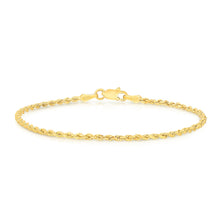 Load image into Gallery viewer, 10k Yellow Gold 2.5mm Hollow Rope Chain Bracelet or Anklet