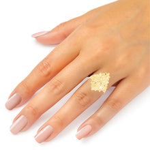 Load image into Gallery viewer, 10k Yellow Gold 23.2mm Floral Burst Ring