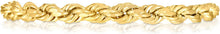 Load image into Gallery viewer, 10k Yellow Gold 7mm Diamond Cut Hollow Rope Chain Necklace