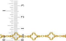 Load image into Gallery viewer, 14k Yellow Gold 7mm Clover Outline Link Charm Bracelet, 7 Inch