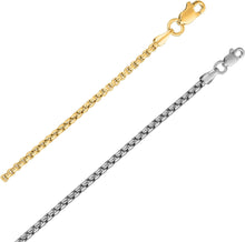 Load image into Gallery viewer, 14k Yellow Gold or White Gold 2.5mm Lite Round Box Chain Link Necklace