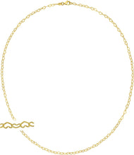 Load image into Gallery viewer, Italian 14k Yellow Gold Mini or Large Heart Link Chain Necklace, 18 Inch