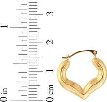 Load image into Gallery viewer, 10k Yellow Gold 17mm Half Heart Hoop Earrings