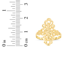 Load image into Gallery viewer, 10k Yellow Gold 22.7mm Wavey Stripes Openwork Filigree Ring