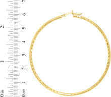 Load image into Gallery viewer, 10k Yellow Gold 2.5mm Diamond Cut Round Tube Hoop Earrings