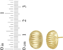 Load image into Gallery viewer, Italian 14k Yellow Gold 13.3mm Round Tubogas Stud Earrings