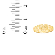 Load image into Gallery viewer, 10k Yellow Gold 7.2mm Diamond Cut Elevated Openwork Heart Filigree Ring