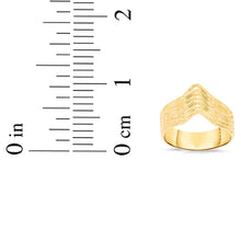 Load image into Gallery viewer, 10k Yellow Gold 10mm Striped Chevron Ring