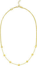 Load image into Gallery viewer, 14k Yellow Gold Heart Station 1.2mm Adjustable Chain Friendship Necklace, 16 to 26 Inch