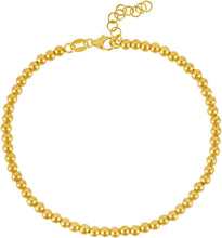 Load image into Gallery viewer, 14k Yellow Gold 3mm Shiny High Polish Bead Chain Bracelet 7" - 8 Inch