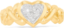 Load image into Gallery viewer, 10k Yellow Gold 9mm CZ XOXO Heart Two-Tone Ring, Sizes 4 - 10.5