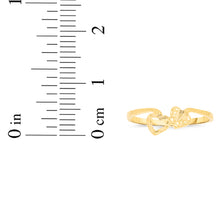 Load image into Gallery viewer, 10k Yellow Gold 6.2mm Thin Alternate Double Hearts Filigree Ring