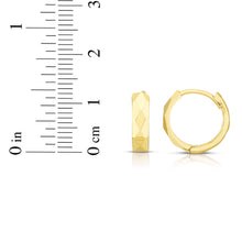 Load image into Gallery viewer, 14k Yellow Gold 12.6mm Faceted Huggie Earrings