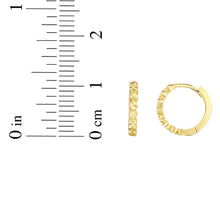 Load image into Gallery viewer, 14k Yellow Gold 11mm Round Diamond Cut Huggie Earrings