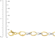 Load image into Gallery viewer, 14k Two-Tone Gold 6mm Polished Twisted Oval Link Bracelet, 7.75 Inch
