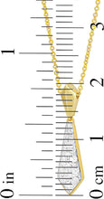 Load image into Gallery viewer, .16cttw Diamond 14k Yellow Gold 20mm Necktie Charm Pendant Adjustable Chain Necklace, 16 Inch-18"