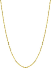 Load image into Gallery viewer, 14k Yellow Gold or White Gold 2mm Lite Round Box Chain Link Necklace