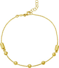 Load image into Gallery viewer, 14k Yellow Gold 4.2mm Bead & Bar Charm 1.2mm Link Bracelet, Adjustable 6" - 8.5 Inch
