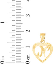 Load image into Gallery viewer, 10k Yellow Gold 0.5" Personalized Alphabet Letter A - Z Initial Heart Pendant with optional Extendable Cable Chain Necklace