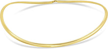 Load image into Gallery viewer, Italian 14k Yellow Gold 1.4mm or 3.7mm Omega High Shine Collar Necklace, 16 Inch