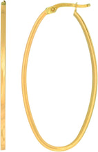 Load image into Gallery viewer, 14k Yellow Gold or White Gold 40mm Large Oval Hoop Earrings