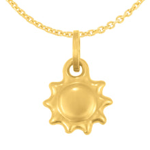Load image into Gallery viewer, 14k Yellow Gold 25mm Polished Puffy Sun with Optional Chain Pendant Charm