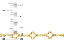 Load image into Gallery viewer, 14k Yellow Gold 7mm Clover Outline Link Charm Chain Necklace, 18 Inch