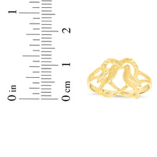 Load image into Gallery viewer, 10k Yellow Gold 12.7mm Openwork Love Birds Filigree Ring