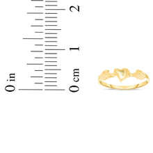 Load image into Gallery viewer, 10k Yellow Gold 5.5mm Flying Heart Wings Filigree Ring