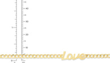 Load image into Gallery viewer, 14k Yellow Gold 3.4mm Polished Love Curb Charm Bracelet, 7 Inch