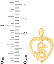 Load image into Gallery viewer, 10k Yellow Gold 0.7" Personalized Alphabet Letter A - Z Initial Heart Pendant with optional Extendable Cable Chain Necklace