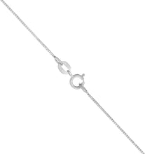 Load image into Gallery viewer, 14k Yellow Gold or White Gold or Rose Gold 0.6mm Solid Box Chain Link Necklace with Spring Ring Closure
