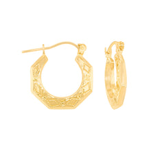 Load image into Gallery viewer, 10k Yellow Gold Polished New Orleans Hoop Earrings