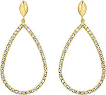 Load image into Gallery viewer, 14k Yellow Gold 45mm Diamond Teardrop Gemstone Earrings