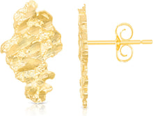Load image into Gallery viewer, 10k Yellow Gold Solid Nugget Earrings