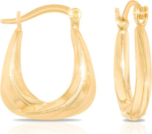 Load image into Gallery viewer, 10k Yellow Gold 17.3mm Polished Swirl Hoop Earrings