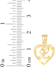 Load image into Gallery viewer, 10k Yellow Gold 0.5" Personalized Alphabet Letter A - Z Initial Heart Pendant with optional Extendable Cable Chain Necklace