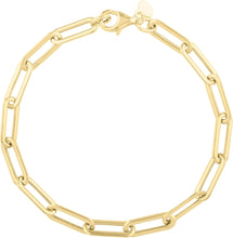 Load image into Gallery viewer, 14k Yellow Gold 4.8mm Elongated Rounded Paperclip Link Bracelet, 7.5 Inch