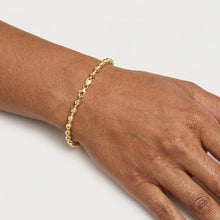 Load image into Gallery viewer, Italian 14k Yellow Gold or White Gold 4mm Disco DC Bead Chain Bracelet