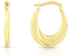 Load image into Gallery viewer, 10k Yellow Gold 20mm High Polish and Twisted Wave Swirl Design Hoop Earrings