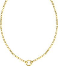 Load image into Gallery viewer, 14k Yellow Gold Push Lock for Charms and Pendants 4.2mm Cable Link Chain Necklace, 18 Inch