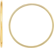 Load image into Gallery viewer, 14k Yellow Gold 1.2mm x 30mm High Polish Round Circle Tube Endless Hoop Earrings