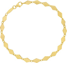 Load image into Gallery viewer, Italian 14k Yellow Gold Mirror Kite Link Bracelet, 7 Inch