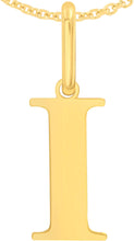 Load image into Gallery viewer, 14k Yellow Gold 0.9" Alphabet Letter A - Z Initial Charm Pendant with optional Extendable Adjustable Chain Necklace