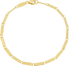 Load image into Gallery viewer, Italian 14k Yellow Gold 2.3mm Mirror Bar Link Bracelet, 7 Inch