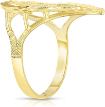 Load image into Gallery viewer, 10k Yellow Gold Small Medium Large or Extra Large A-Z Cursive initial Letter Heart Ring