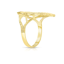 Load image into Gallery viewer, 10k Yellow Gold Small Medium Large or Extra Large A-Z Cursive initial Letter Heart Ring