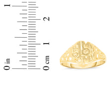 Load image into Gallery viewer, 10k Yellow Gold 11.3mm Flat Circle #1 Mom With Hearts Filigree Ring