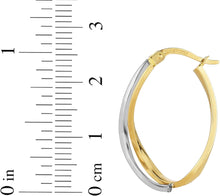 Load image into Gallery viewer, 14k Two-Tone Gold 26mm Twisted Hoop Earrings