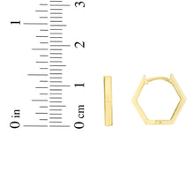 Load image into Gallery viewer, 14k Yellow Gold 12.7mm Hexagon Huggie Earrings